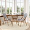 Flash Furniture Lourdes French Bistro 31.5in. Table, White and Navy PE Rattan, Glass Top w/2 Stack Chairs - Natural SDA-AD641012-80-2001-F-WHNVY-NAT-GG - alternate 1